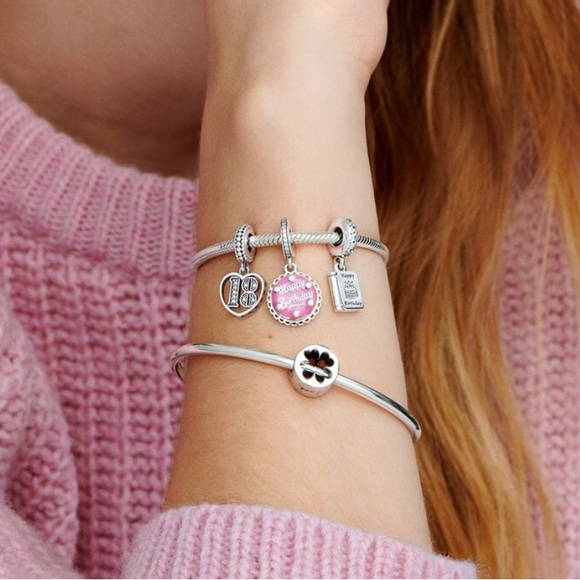 PANDORA Pink Birthday Cake Dangle Charm w/box - Picture 3 of 7